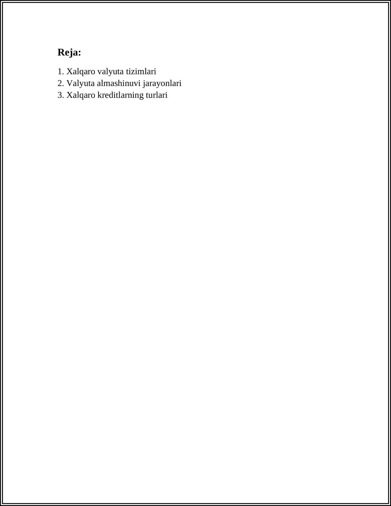 BANKLARNING XALQARO VALYUTA KREDIT OPERATSIYALARI 2