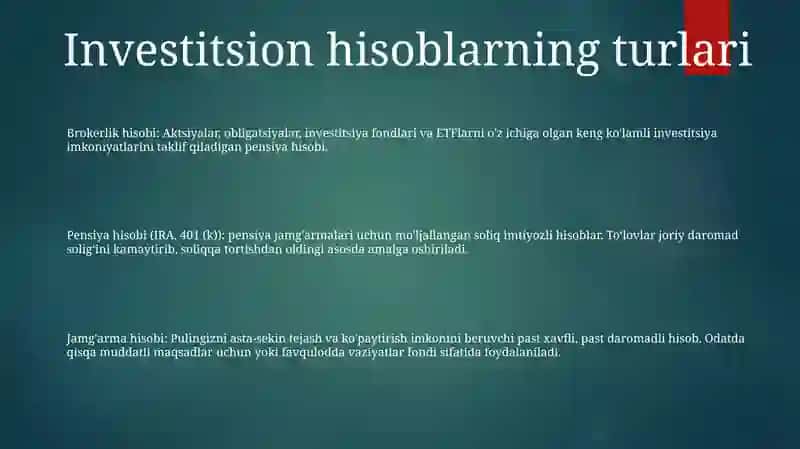 Investitsiyalar Hisobi 2