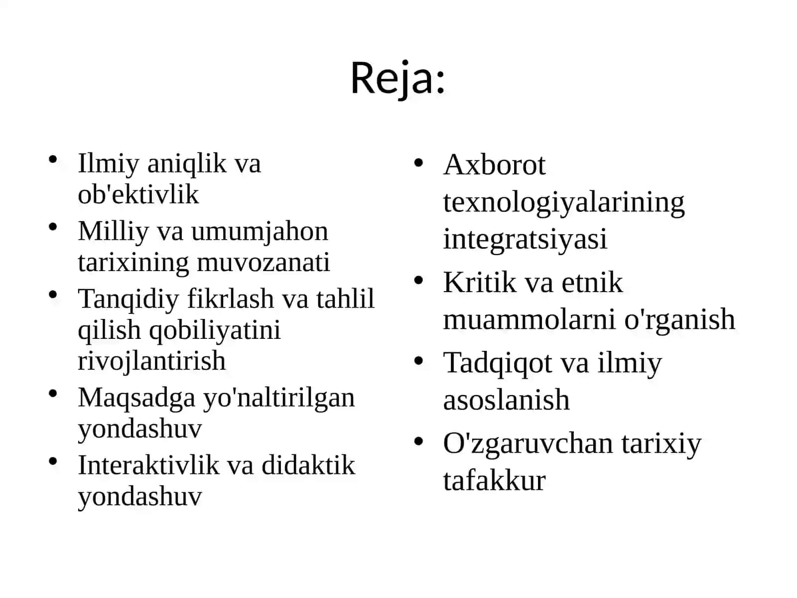 Tarix darsliklari va ularga qo'yiladigan zamonaviy talablar 2