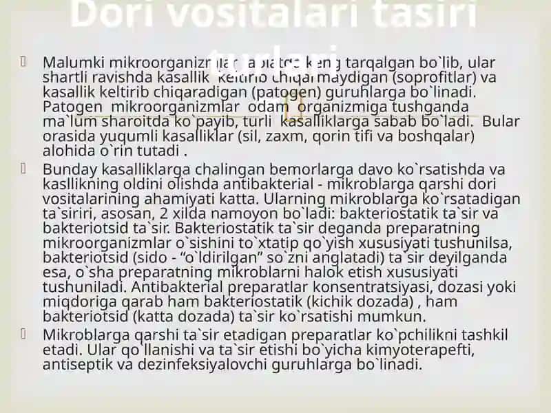 Mikroblarga qarshi vositalar 2