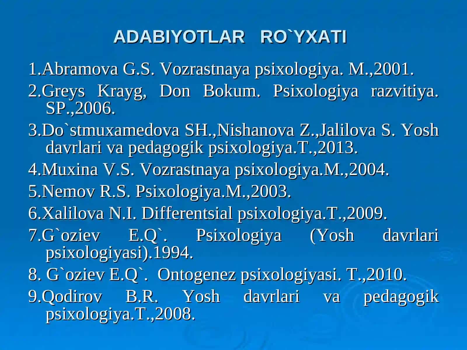 Yosh davrlari psixologiyasi 2