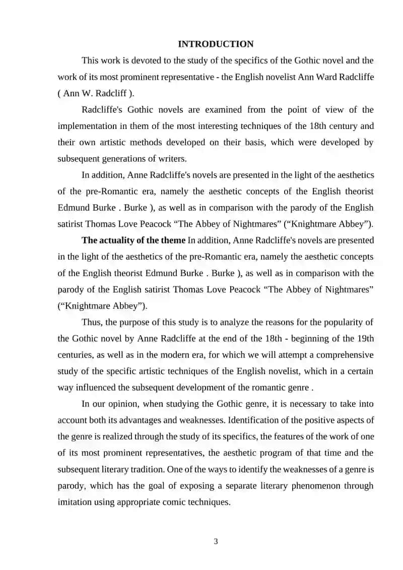 GOTHIC NOVELS IN ENGLISH LITERATURE 2