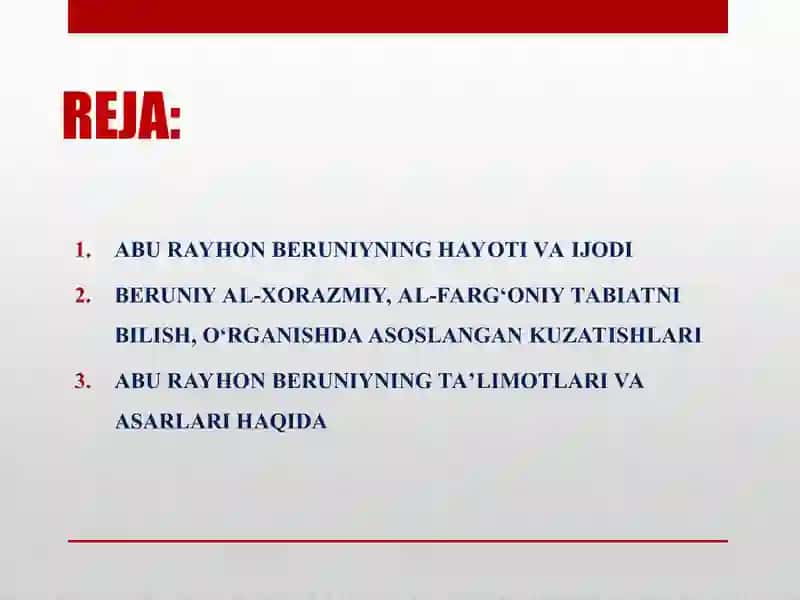 Abu Rayxon Beruniy hayoti va ilmiy faoliyati 2
