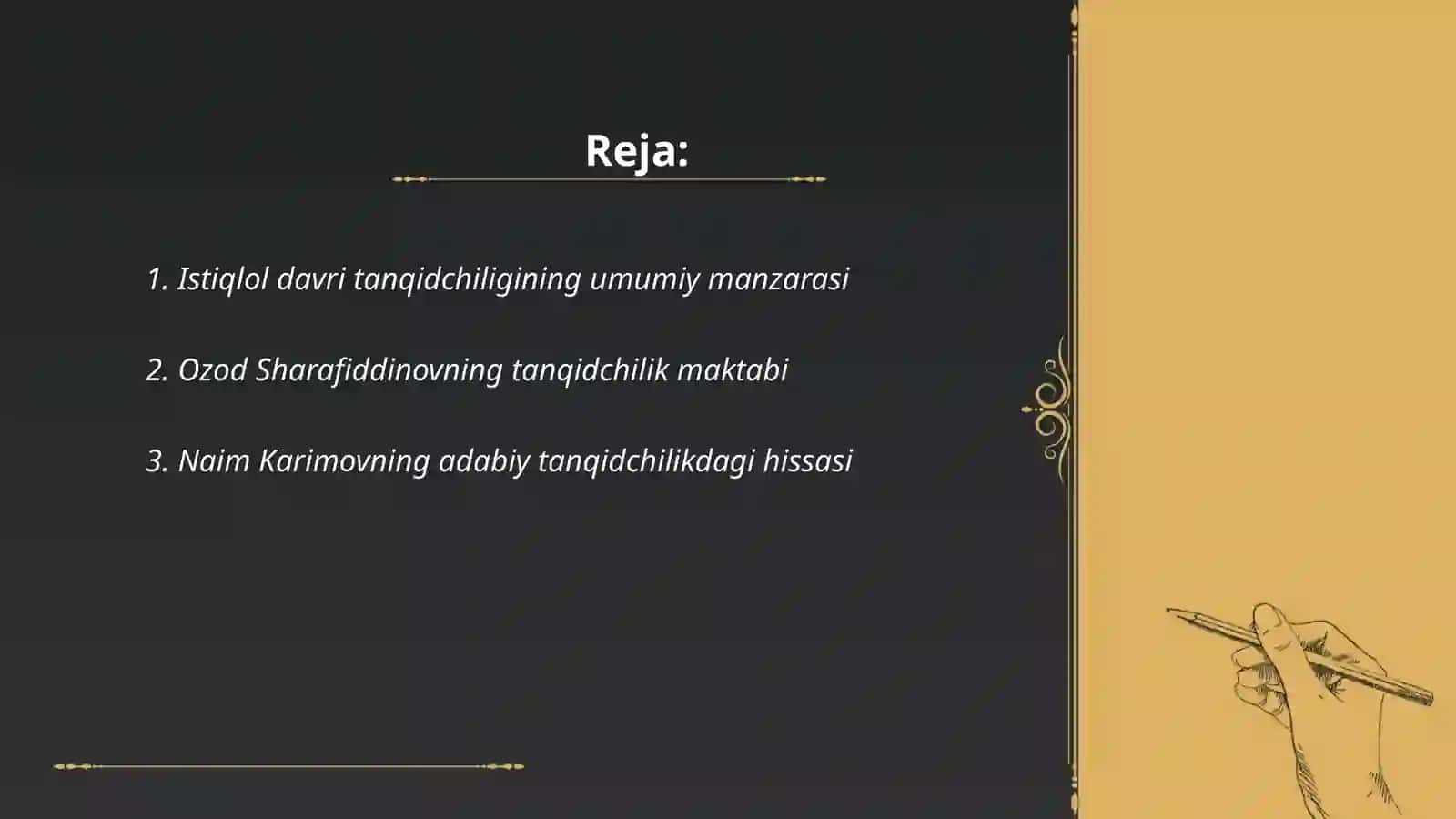 Istiqlol Davri Tanqidchiligi 2