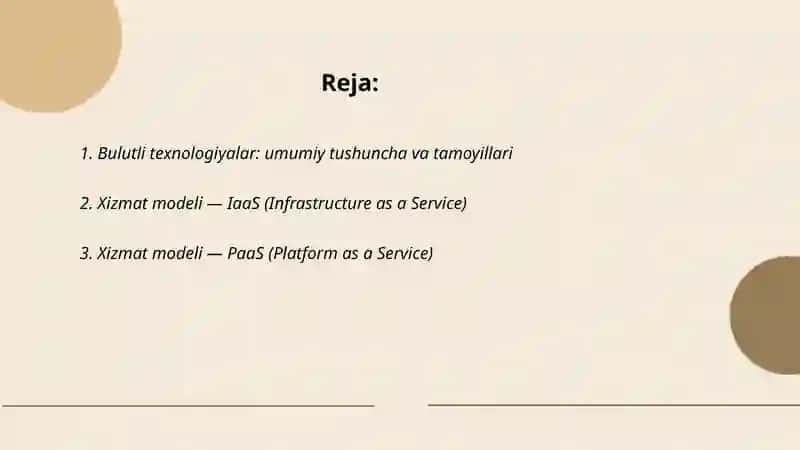 Bulutli texnologiyalar va ularning turlari 2