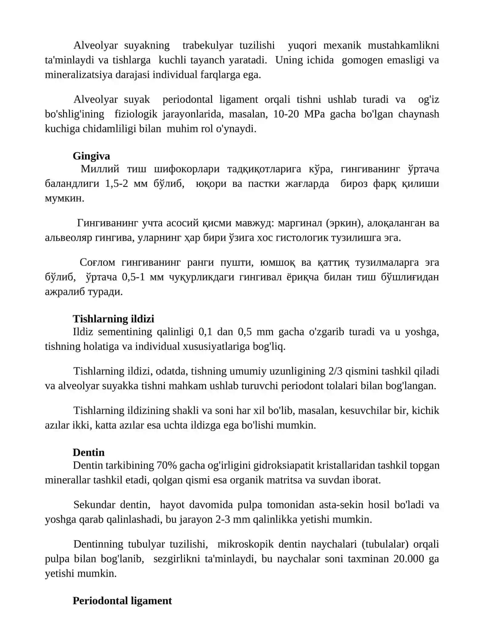 Tishlarning anatamik tuzulishi 2