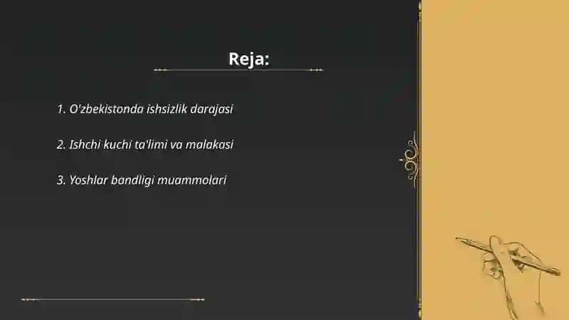 O'zbekistonda ishsizlik darajasi 2