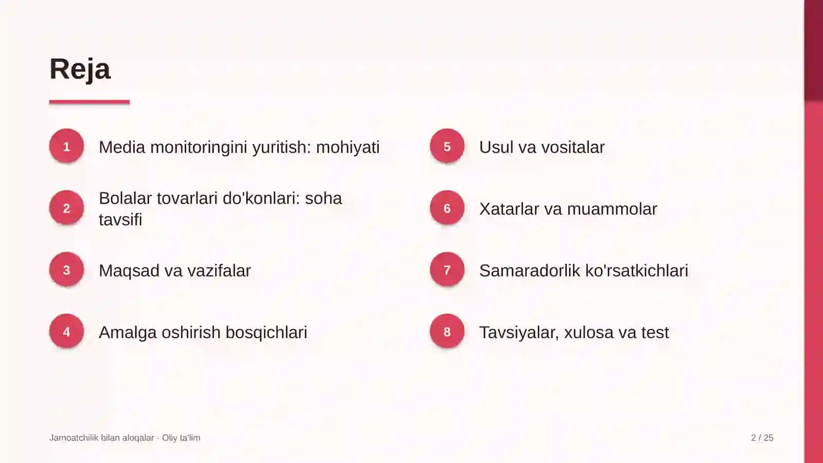 Bolalar tovarlari do'konlarida media monitoringini yuritish 2