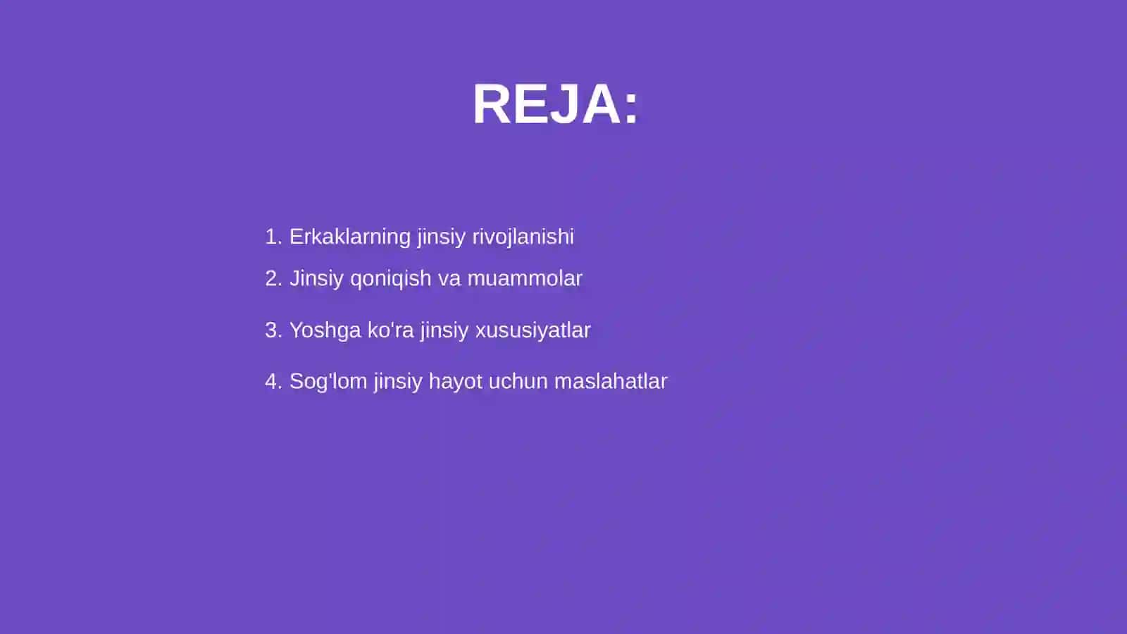 Erkaklarning Jinsiy hayoti mavzusida 2
