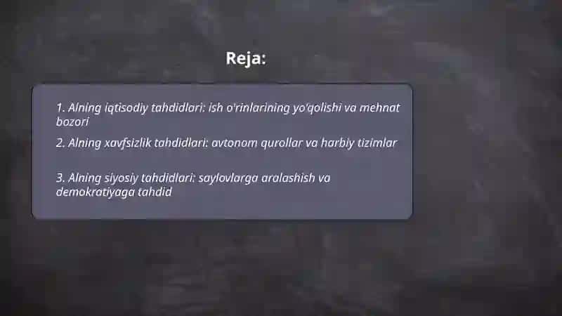 Alning insoniyatga tahdidi 2