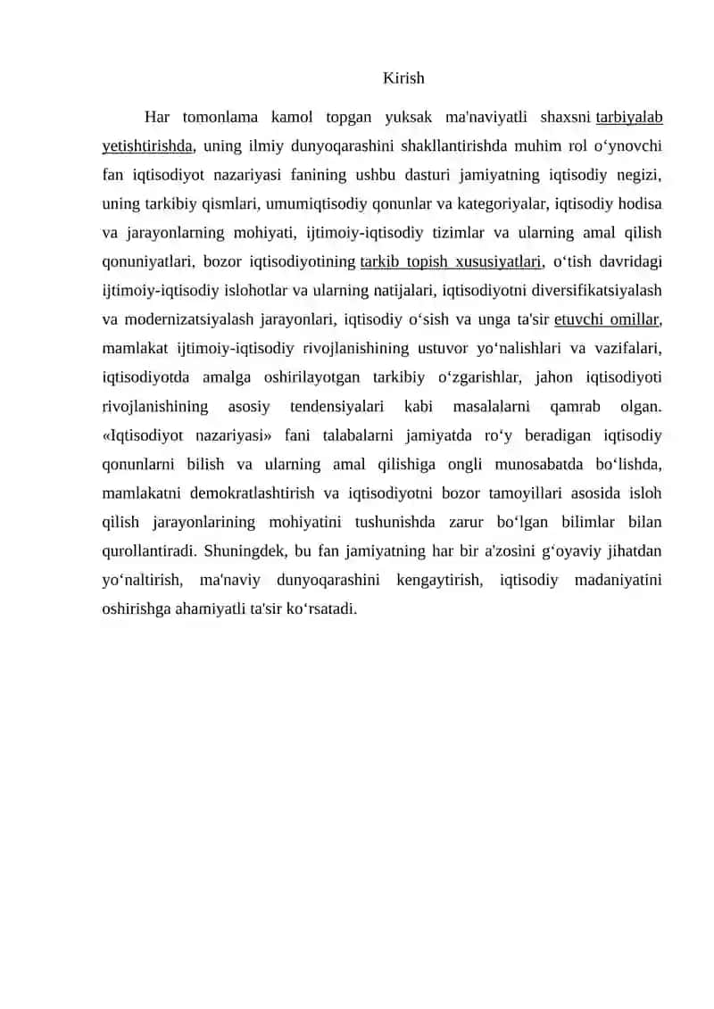 Iqtisodiyot nazariyasi 2