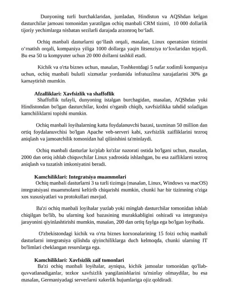 Ochiq va manbali dasturlar 2