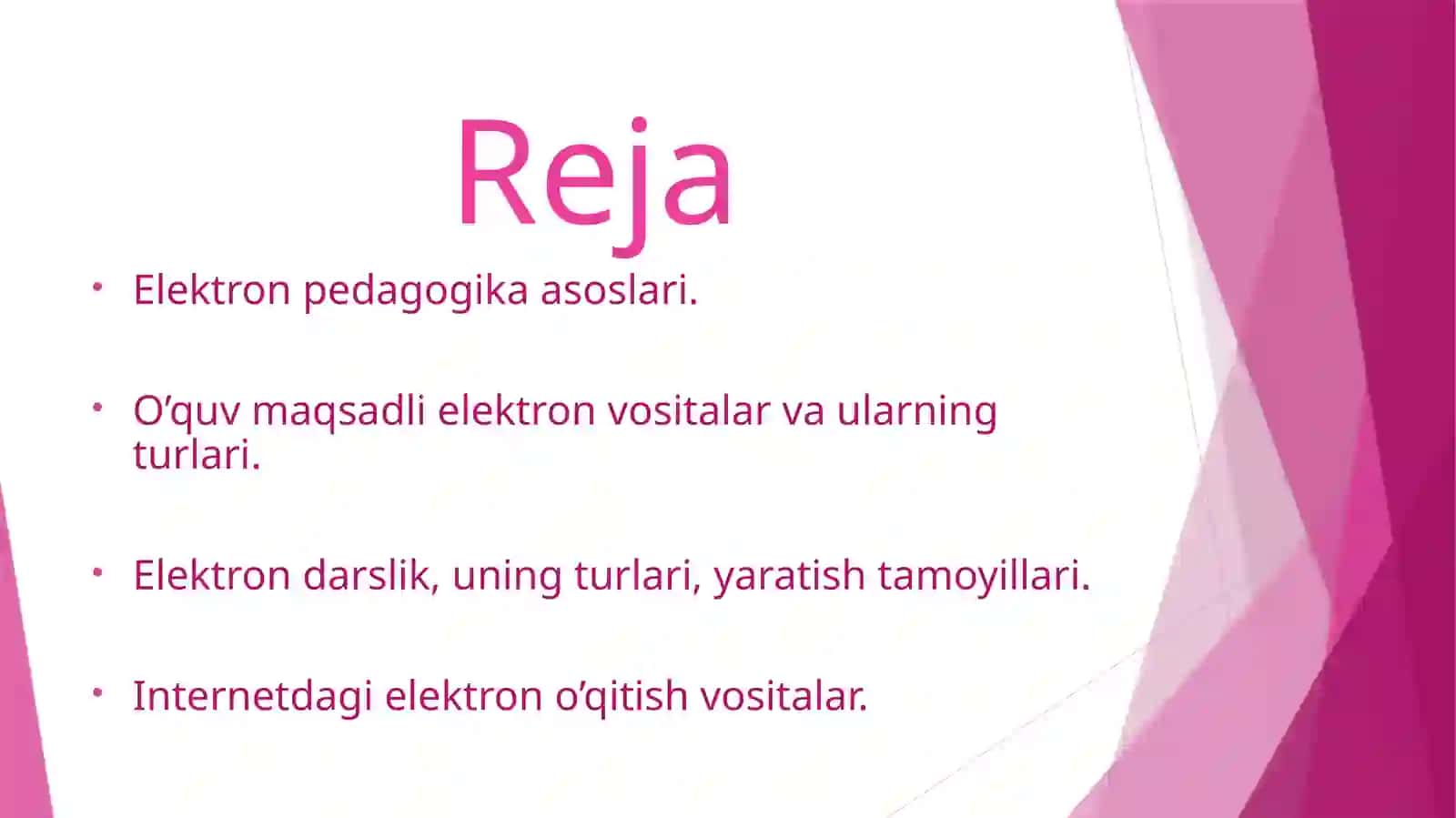 Elektron pedagogika asoslari 2
