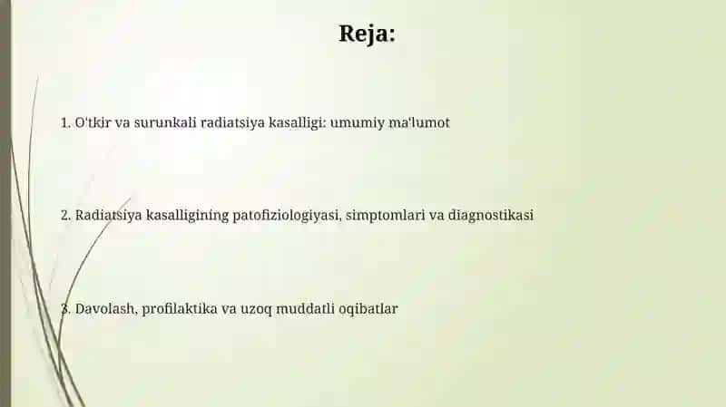 Ótkir va surunkali nur kasalligi 2