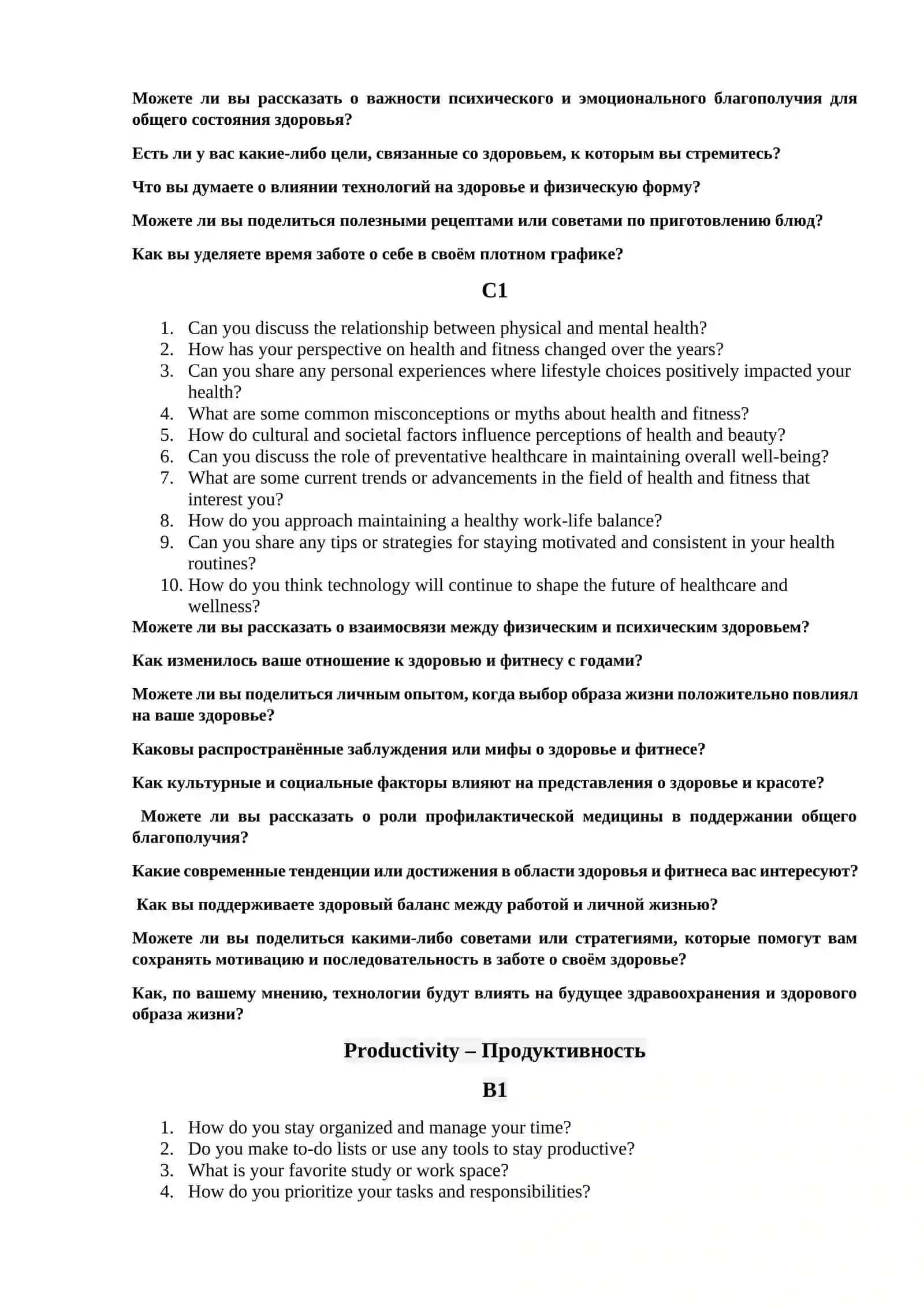 Health and fitness 2