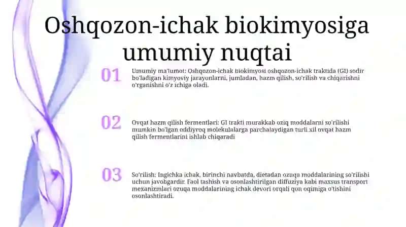 Oshqozon Ichak Biokimyosi 2