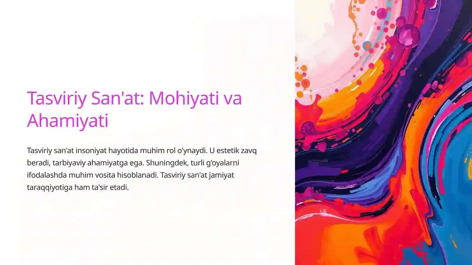 Tasviriy San'at: Mohiyati va Ahamiyati 2