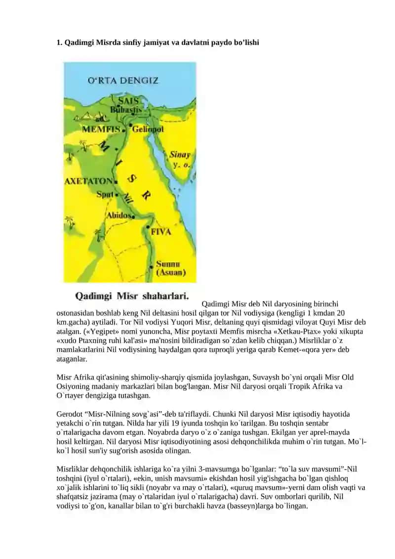 Qadimgi Misr ijtimoiy-iqtisodiy hayoti 2