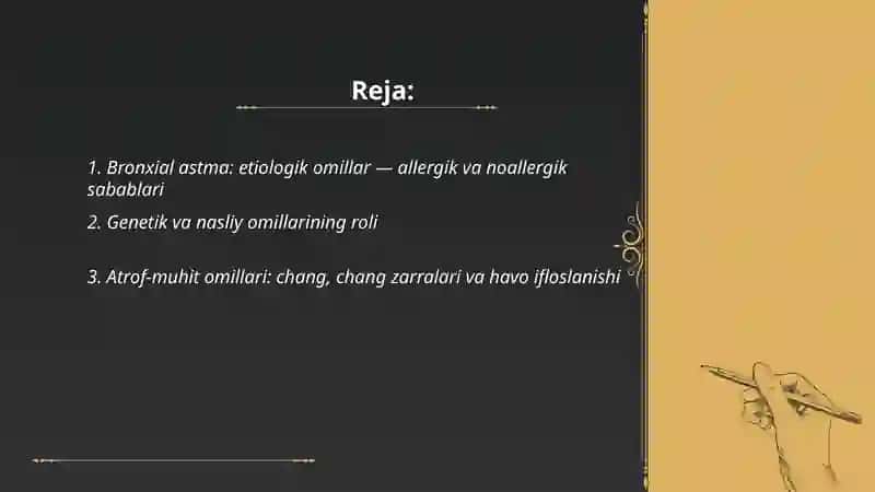 Bronxial astma sabablari, klinikasi, davolash va profilaktikasi 2