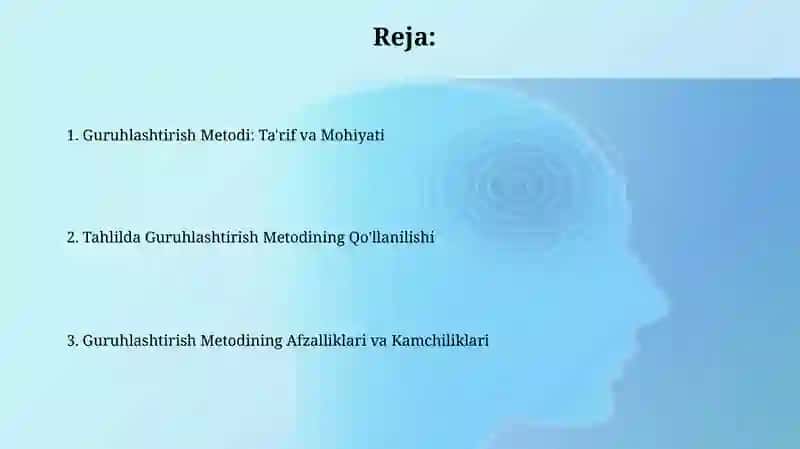Guruhlashtirish usuli va uni tahlilda qo’llanilishi 2