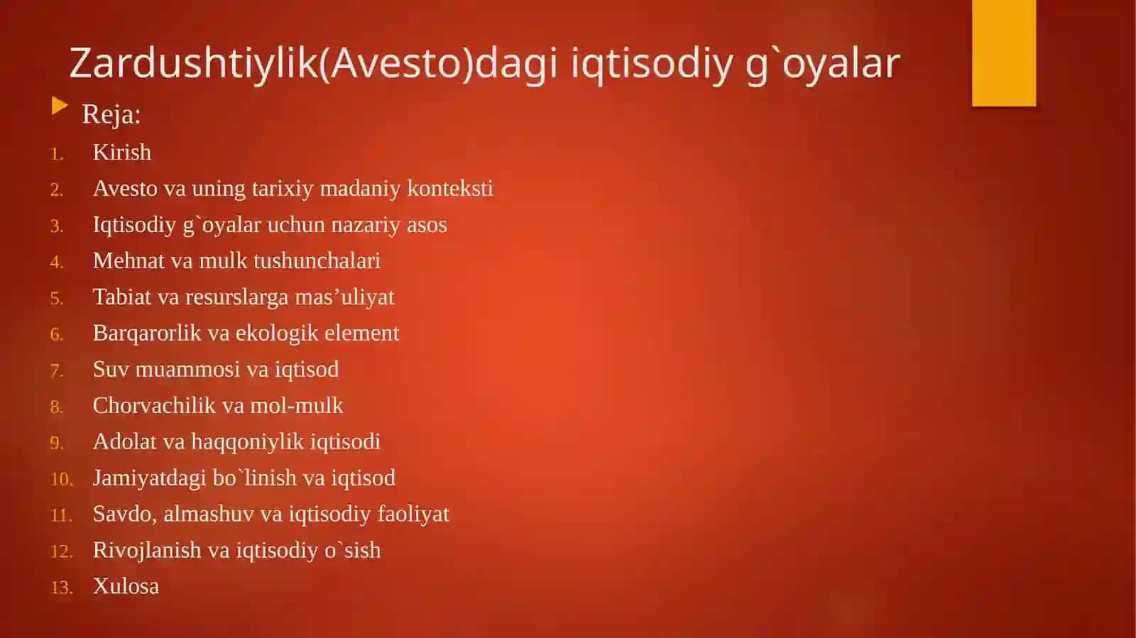 Avestovauning iqtisodiy qarashlari 2