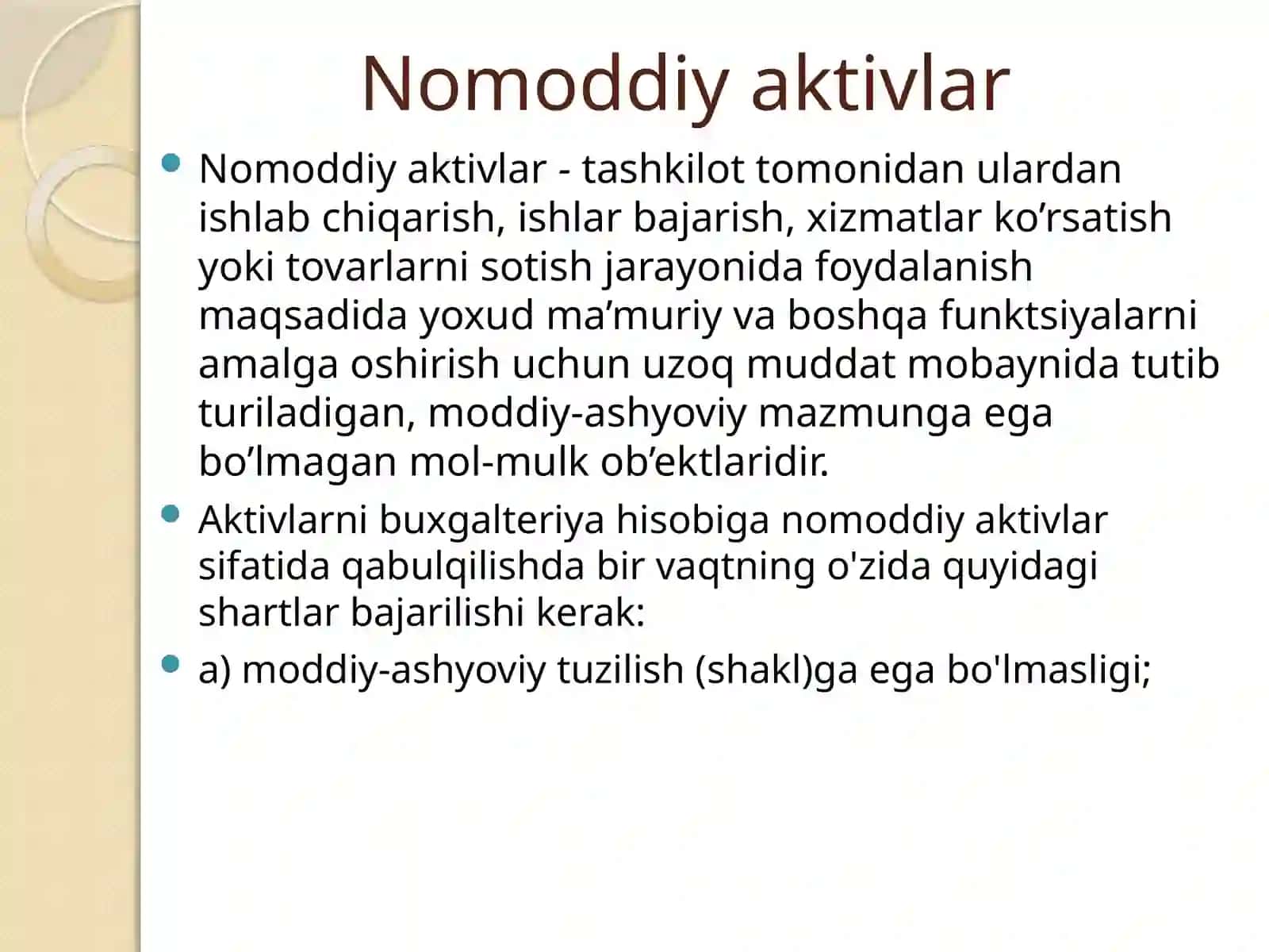 Nomoddiy aktivlar 2