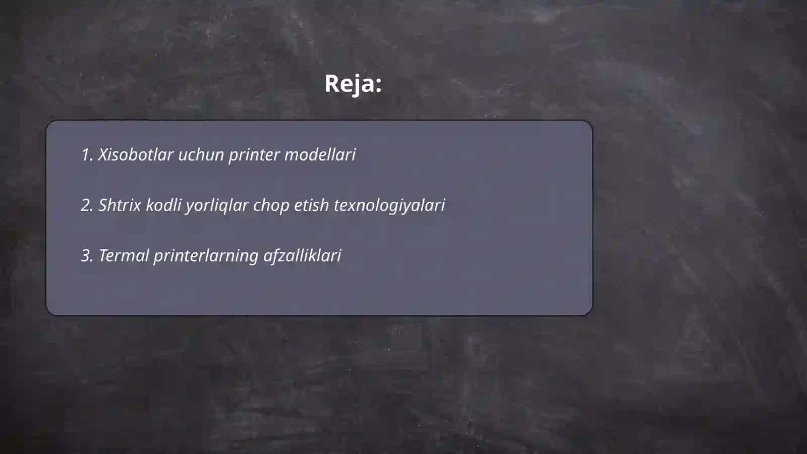 Xisobotlar uchun printer modellari 2