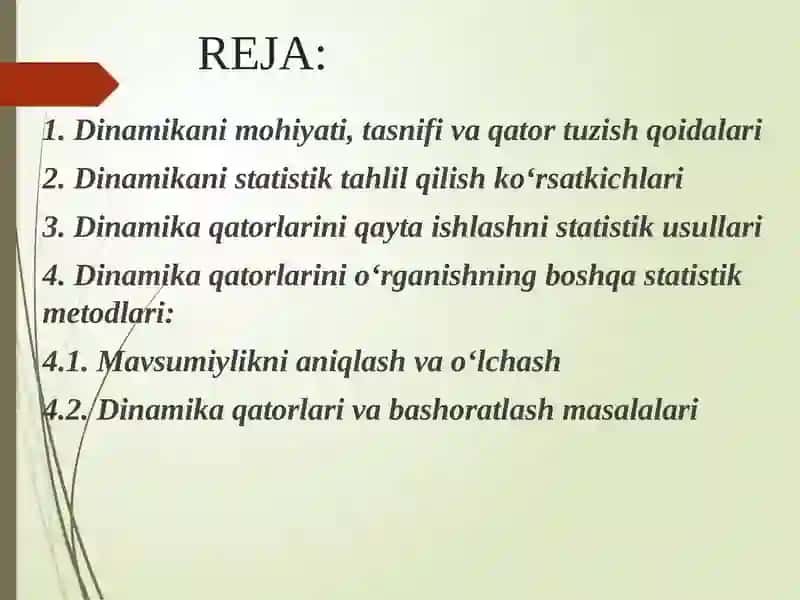 Dinamikanistatistiko’rganishusullari 2