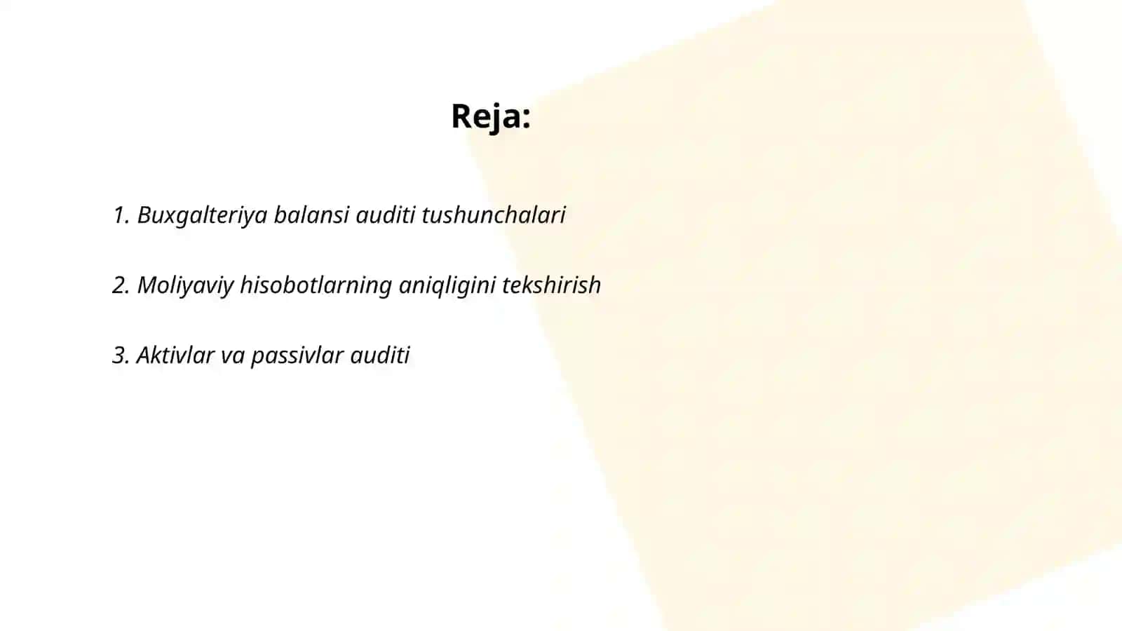 Buxgalteriya balansi auditi tushunchalari 2