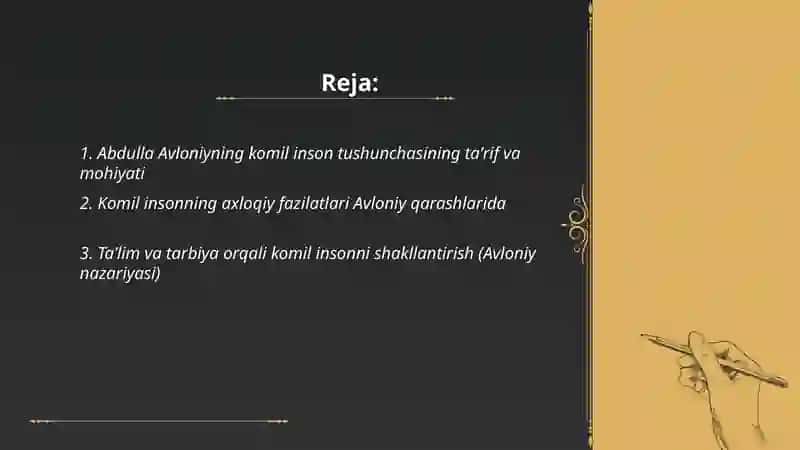 Abdulla Avlloniy Komil inson haqida qarashllari 2