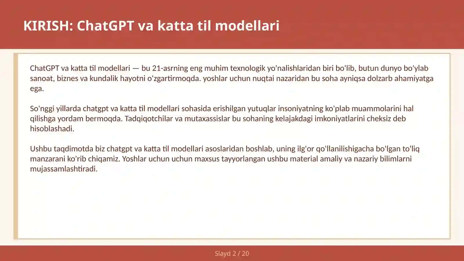 CHATGPT VA KATTA TIL MODELLARI 2