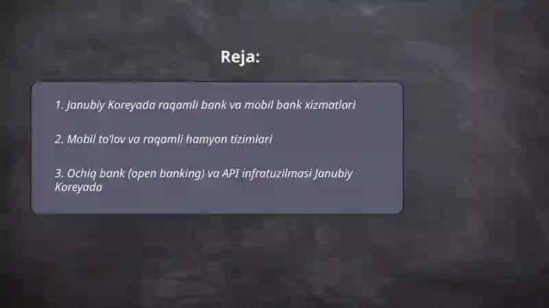 Janubiy Koreaning raqamli moliya tizimi 2