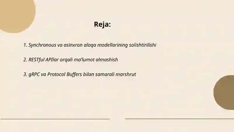 Mikroservislar orasida ma’lumot almashish mexanizmlari 2