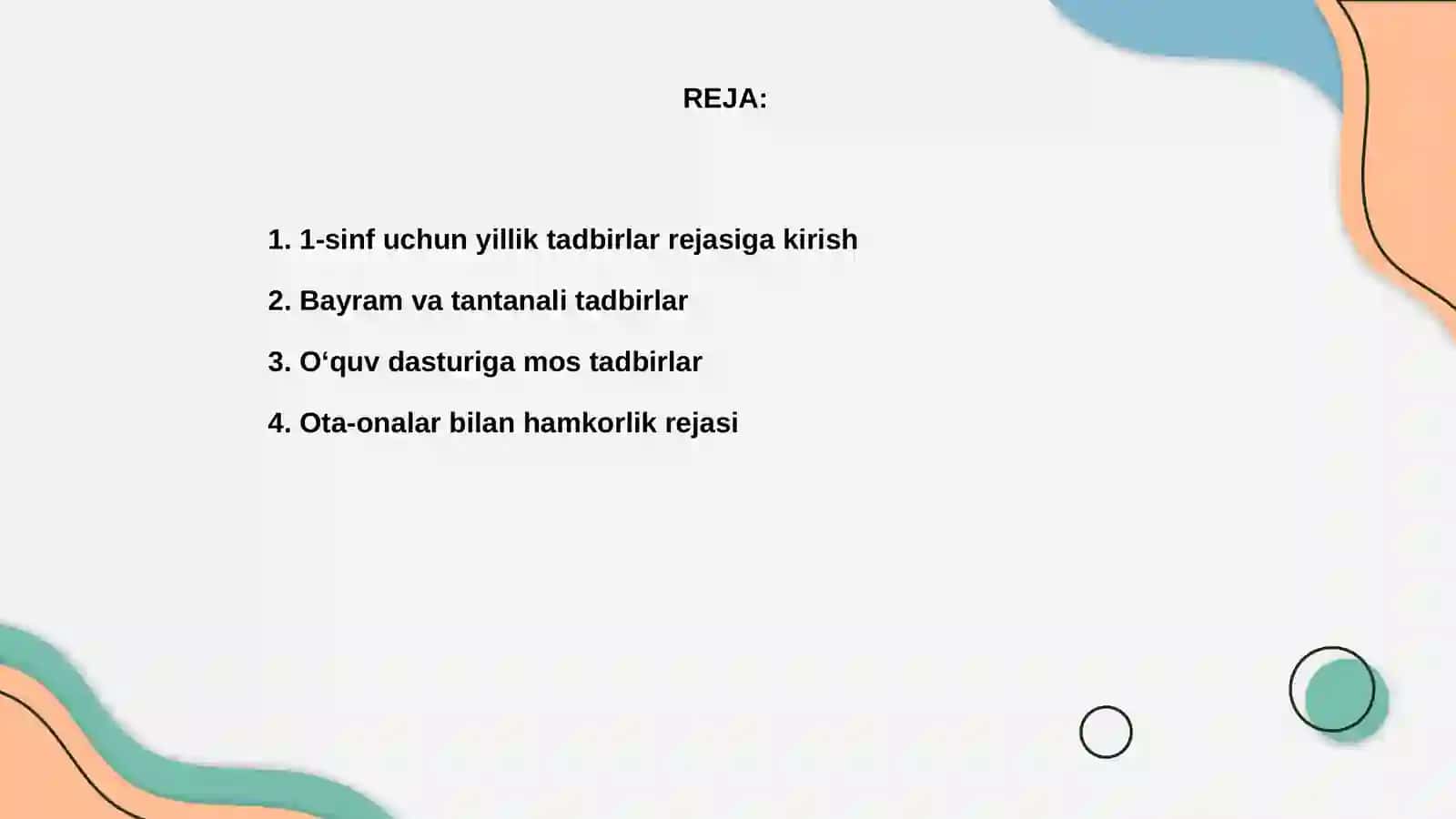 1-sinf yillik tadbirlar rejasi 2