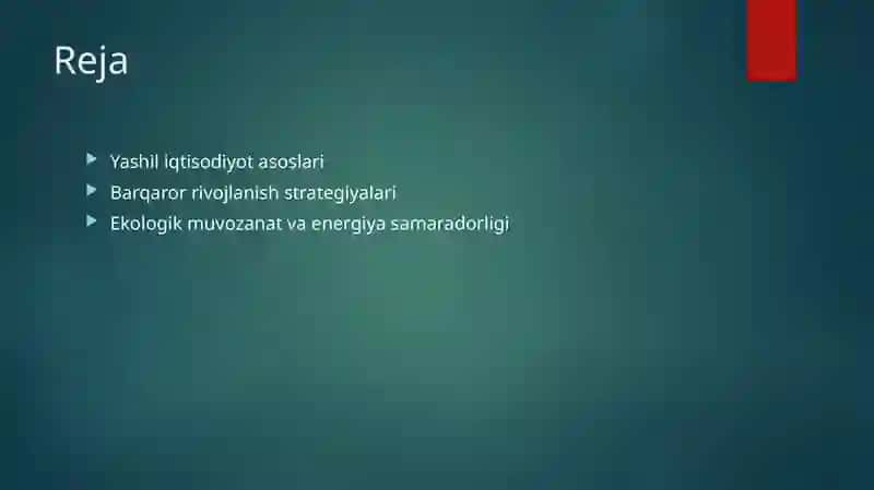 Yashil iqtisodiyot asoslari 2