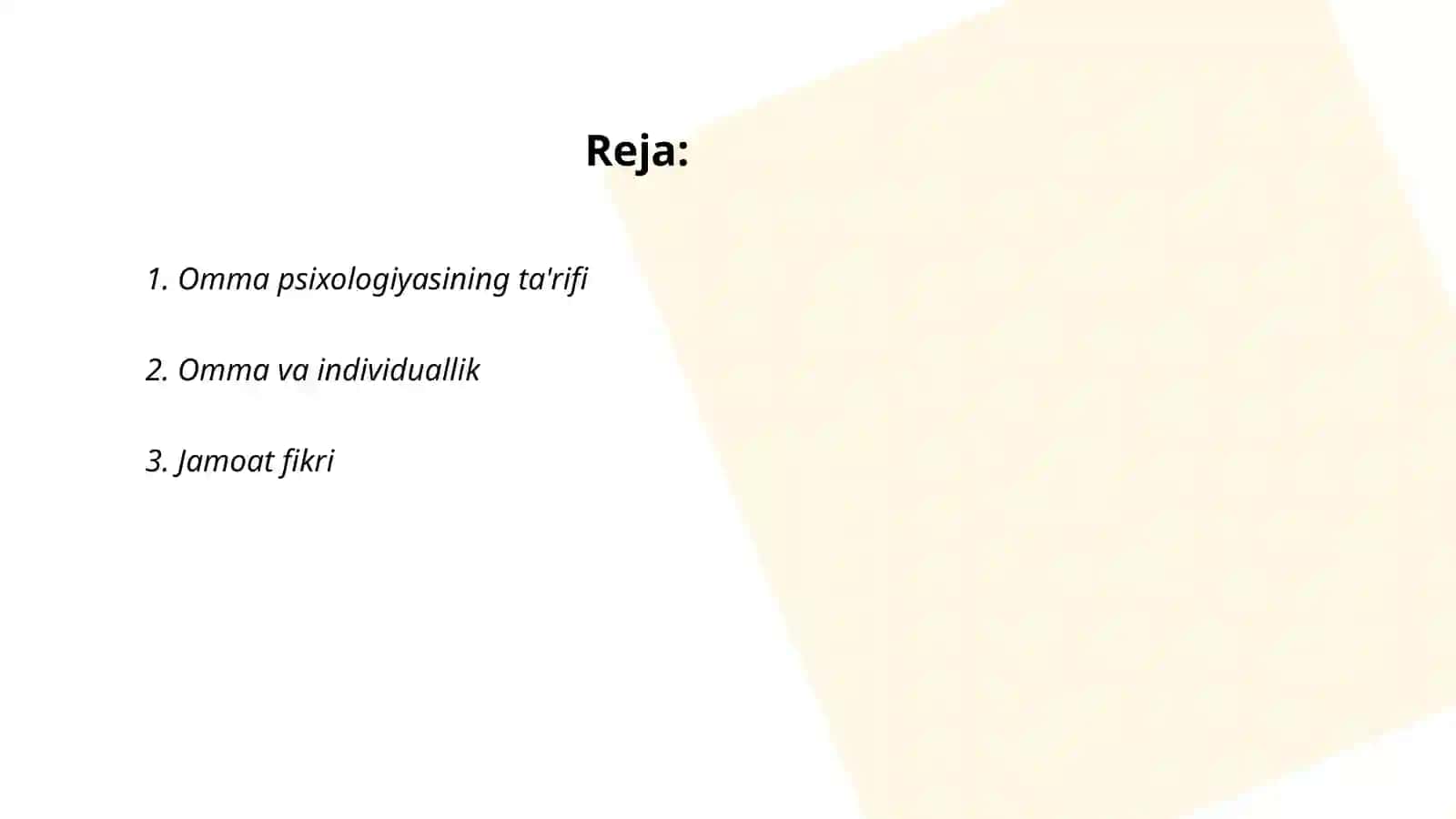 Omma psixalogiyasi 2