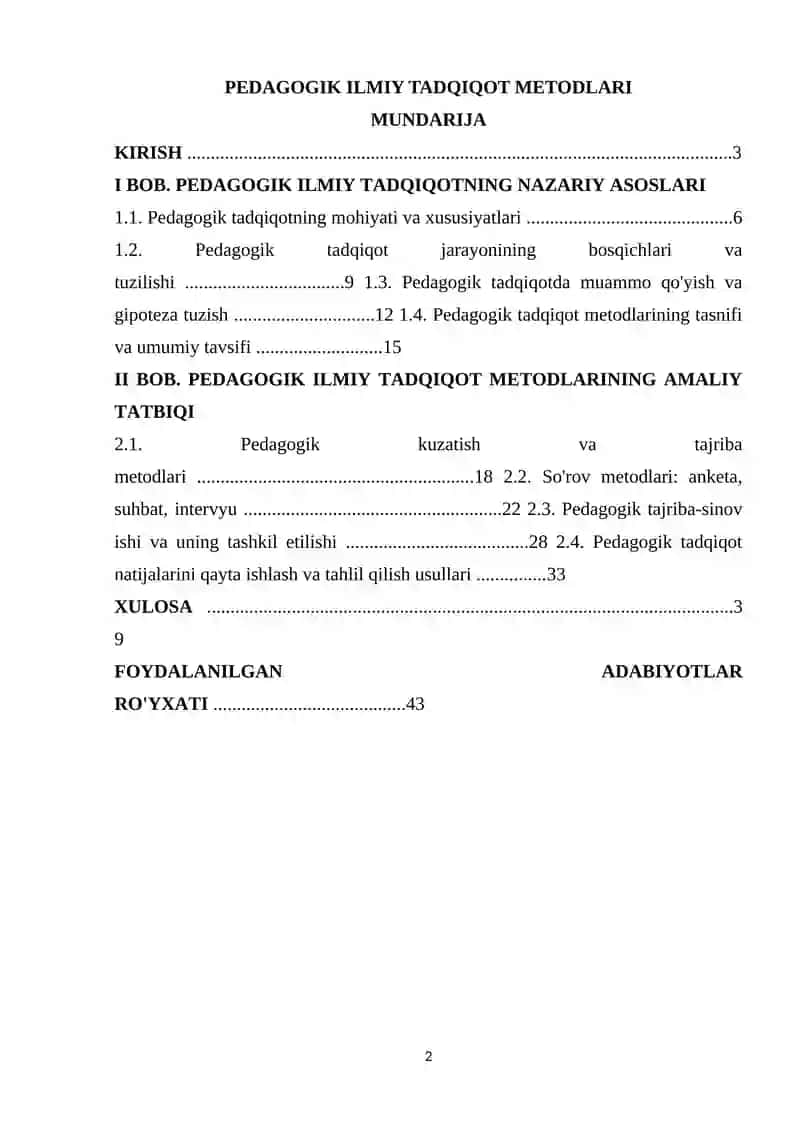 PEDAGOGIK ILMIY TADQIQOT METODLARI 2