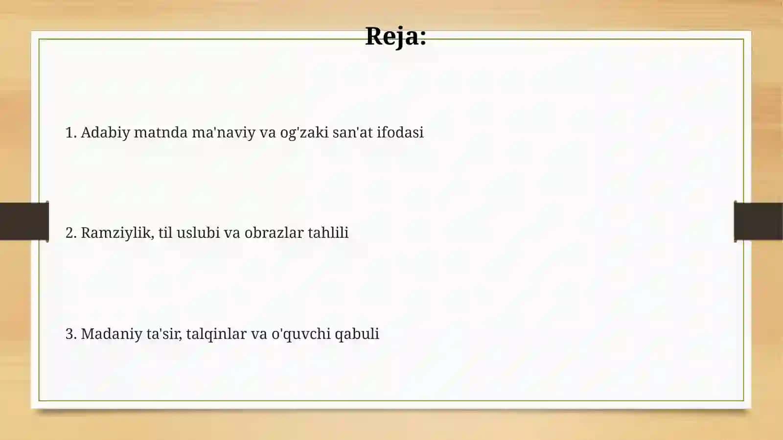 Ma'naviy va Og'zaki San'at: Asosiy Tushunchalar 2