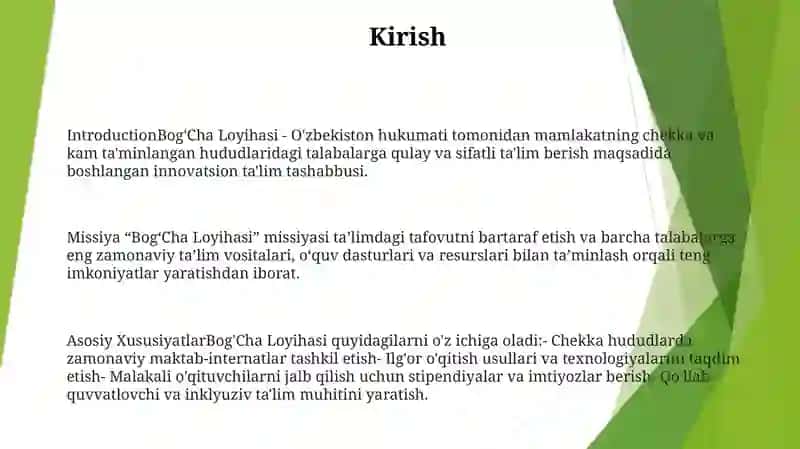 Bog'Cha Loyihasi 2