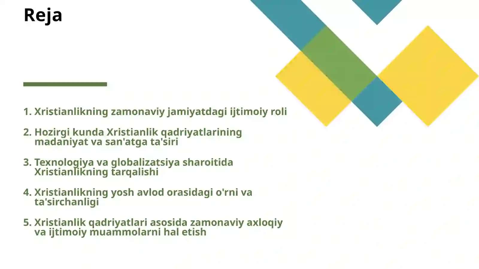 XRISTIANLIK VA HOZIRGI ZAMON 2