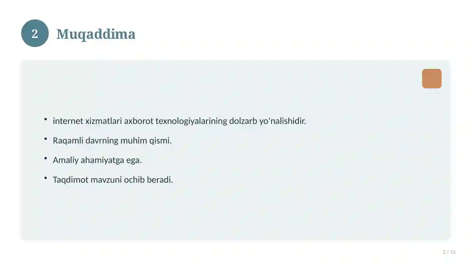Internet tarmog'i xizmatlari (kengaytirilgan) 2