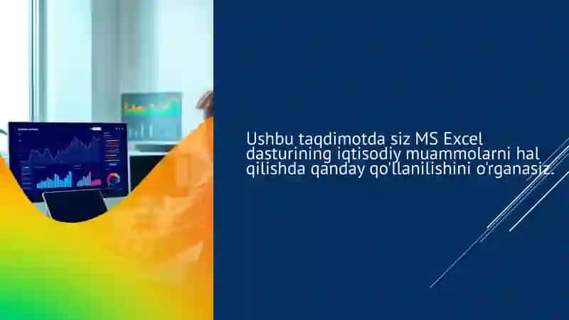 MS Excel yordamida iqtisodiy masalalarni yechish 2