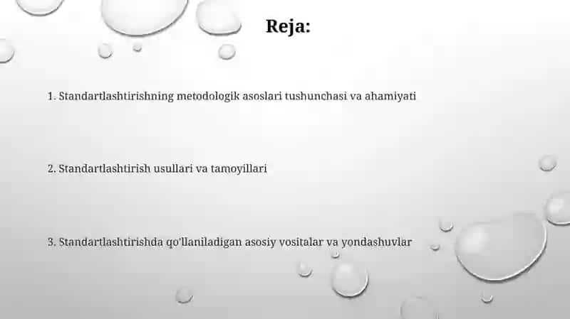 Standartlashtirish metodologik asoslari 2