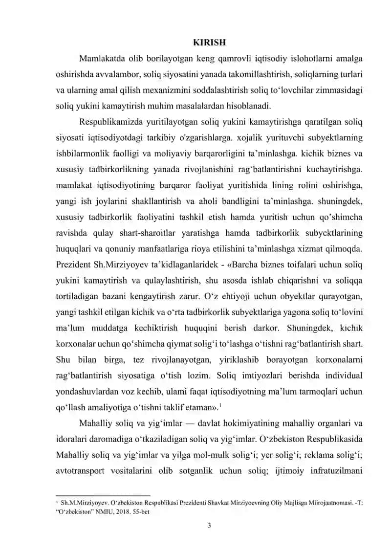 Oʻzbekiston Respublikasida amalda boʻlgan soliqlar va yigʻimlar 2