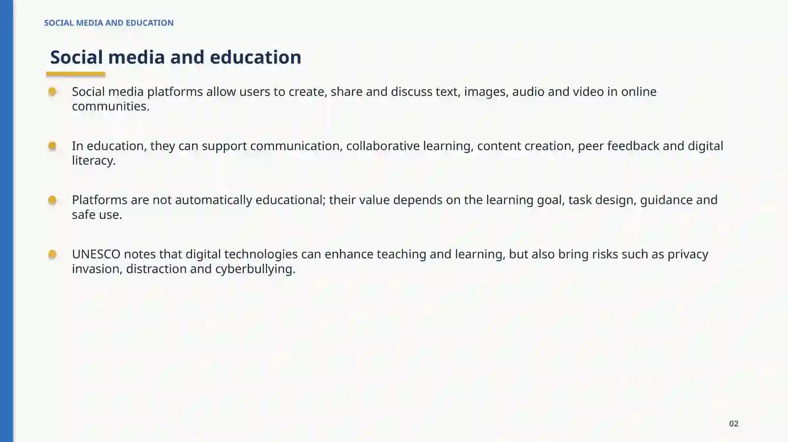 SOCIAL MEDIA AND EDUCATION 2