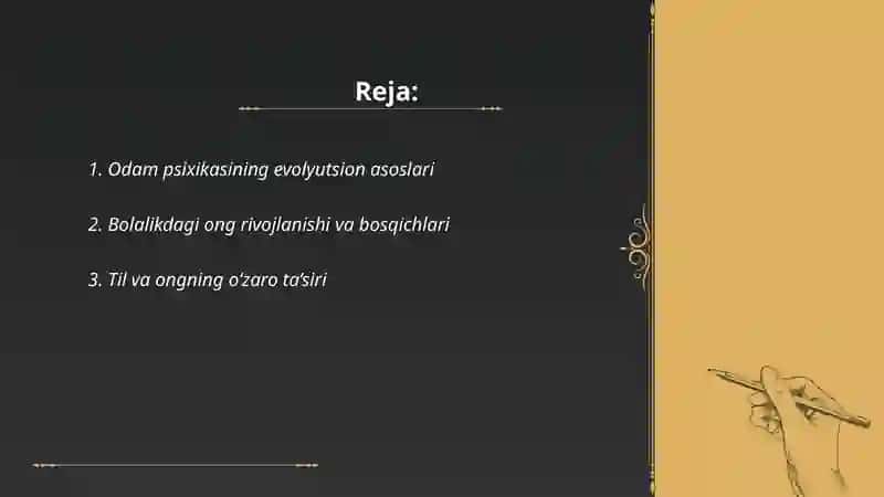 Odam psixikasining taraqqiyoti 2