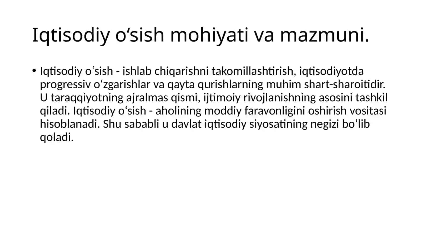 Iqtisodiy o‘sishning omillari 2