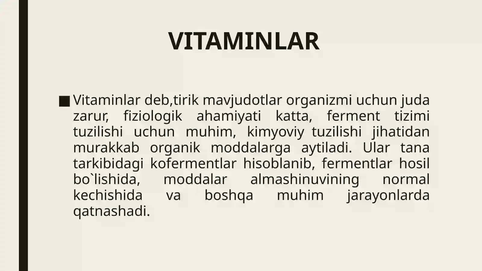 VITAMINLARNING ORGANIZMDA SO'RILISHI 2