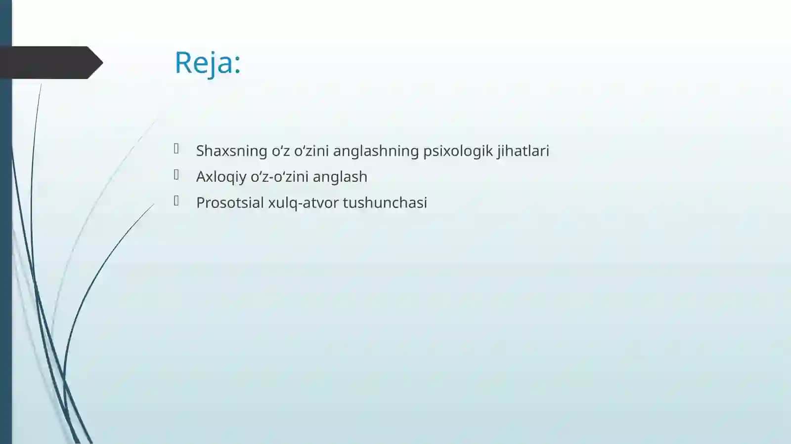 Shaxsning oʻz oʻzini anglashi va men konseptsiyasi 2