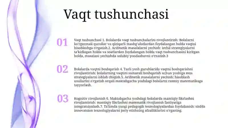 Vaqt tushunchasi 2